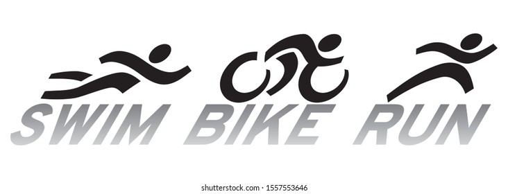 Triathlon Sport Symbol Arc Style Stock Vector (Royalty Free) 1557553646 ...