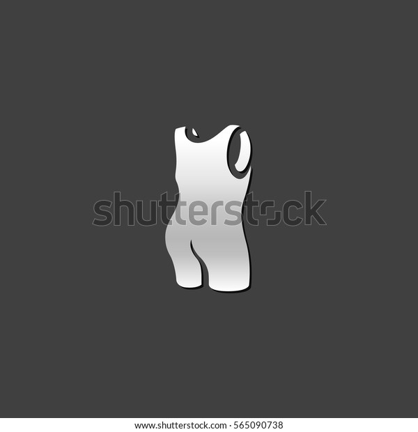 Triathlon Suit Icon Metallic Grey Color Stock Vector Royalty Free