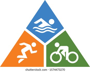 Triathlon Swim Bike Run Vector Icon