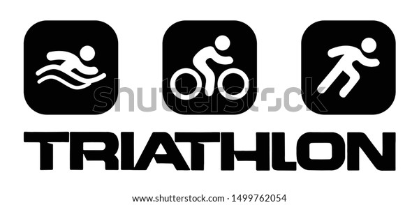 Triathlon Swimming Cycling Running Stock Vector (Royalty Free ...