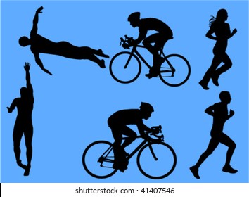 triathlon vector silhouettes