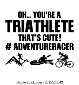 triatjleth , Adventure Race Mountain Bike or Bicycle with live to ride, ride to live sentence, and grey background vector illustration, vector art. ideal for stamps and t-shirts - Vector
