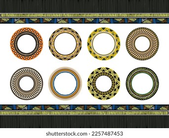 Tribal abstract hand-drawn geometric line pattern, ethnic round frame. For flyer, poster, placard, invitations, wedding, greeting card. vector illustration