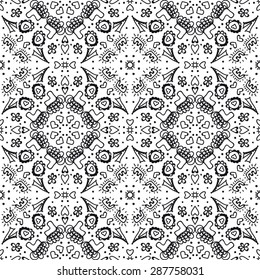 tribal abstract hand-drawn seamless pattern