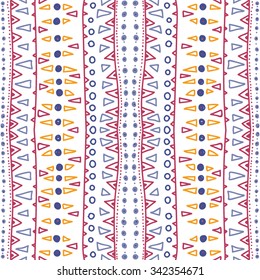 tribal abstract hand-drawn seamless pattern