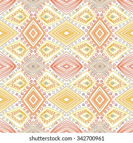 tribal abstract hand-drawn seamless pattern