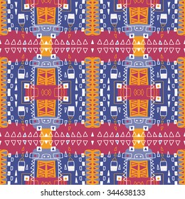 tribal abstract hand-drawn seamless pattern