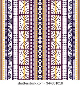 tribal abstract hand-drawn seamless pattern