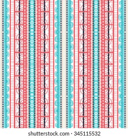 tribal abstract hand-drawn seamless pattern