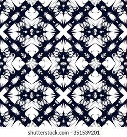 tribal abstract hand-drawn seamless pattern
