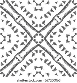 tribal abstract hand-drawn seamless pattern