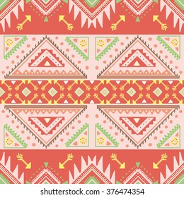 tribal abstract hand-drawn seamless pattern