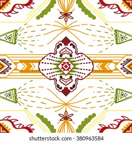 tribal abstract hand-drawn seamless pattern