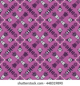 tribal abstract hand-drawn seamless pattern