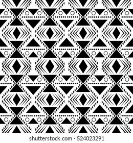 tribal abstract hand-drawn seamless pattern
