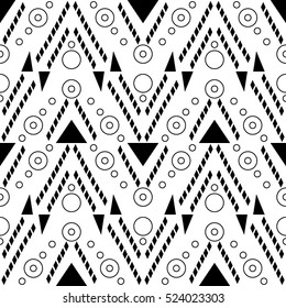 tribal abstract hand-drawn seamless pattern