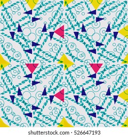 tribal abstract hand-drawn seamless pattern