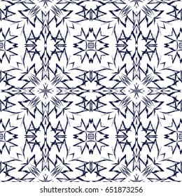 tribal abstract hand-drawn seamless pattern