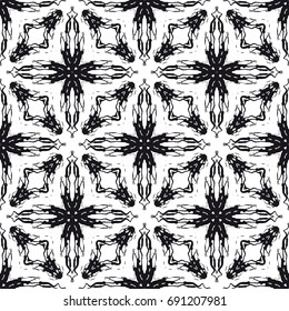 tribal abstract hand-drawn seamless pattern