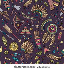 Tribal abstract native ethnic vector seamless pattern  