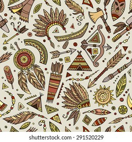 Tribal abstract native ethnic vector seamless pattern  
