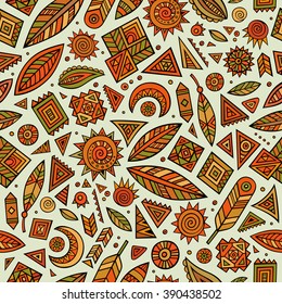Tribal abstract native ethnic vector seamless pattern