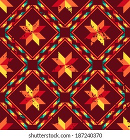 Tribal abstract seamless pattern aztec geometric background.