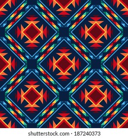 Tribal abstract seamless pattern aztec geometric background.
