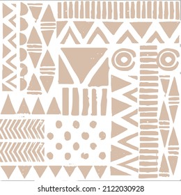 Abstraktes, nahtloses Muster in der Tribal Print