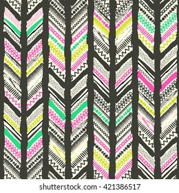 Tribal abstract vector seamless pattern.