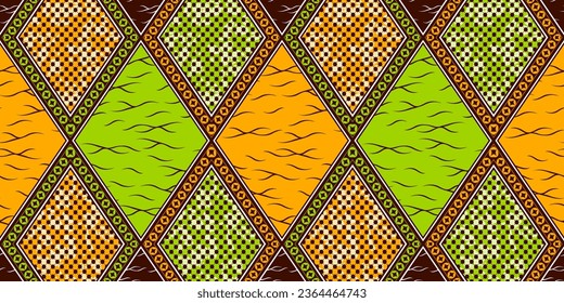 Tribal Abstract Vibrant Textile Art, African Inspired Art for Modern Fashion Statements, Creation with Vibrant Colors, Ethnic Motif, Artwork with Cultural Fusion