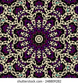 Tribal african abstract seamless pattern in brown color. Endless wallpaper