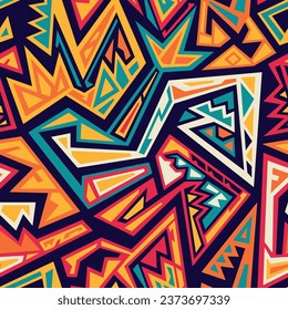 Tribal African geometric seamless pattern