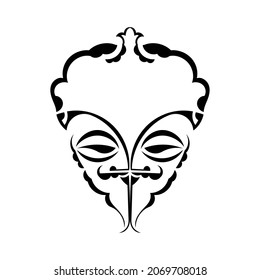 Tribal african mask vector icon.Black vector icon isolated on white background tribal african mask.