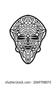 Tribal african mask vector icon.Black vector icon isolated on white background tribal african mask.