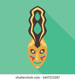 Tribal african mask vector icon.Flat vector icon isolated on white background tribal african mask.