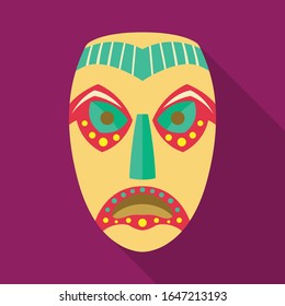 Tribal african mask vector icon.Flat vector icon isolated on white background tribal african mask.
