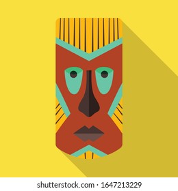 Tribal african mask vector icon.Flat vector icon isolated on white background tribal african mask.