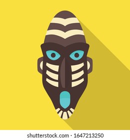 Tribal african mask vector icon.Flat vector icon isolated on white background tribal african mask.