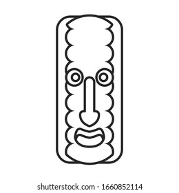 Tribal african mask vector icon.Outline vector icon isolated on white background tribal african mask.