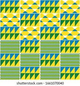 Tribal african seamless vector pattern with repetitive geometric shapes, Kente nwentoma style inspired vector textile design. Abstract repetitive ornament, Kente wedding dress style 