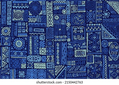Tribal african vector seamless ornament. Dress fabric print design. Freehand geometric ethnic tribal bali swatch. Oriental doodle patchwork. Decorative embroidery pattern.