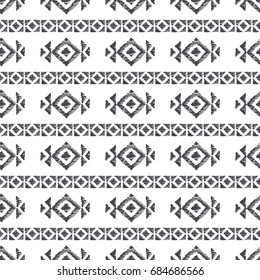 Tribal american indian seamless pattern. Ornamental ethnic texture. Mexican motifs. Boho style. Decorative native background