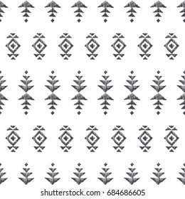 Tribal american indian seamless pattern. Ornamental ethnic texture. Mexican motifs. Boho style. Decorative native background