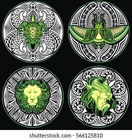 Tribal Amulet with animals
