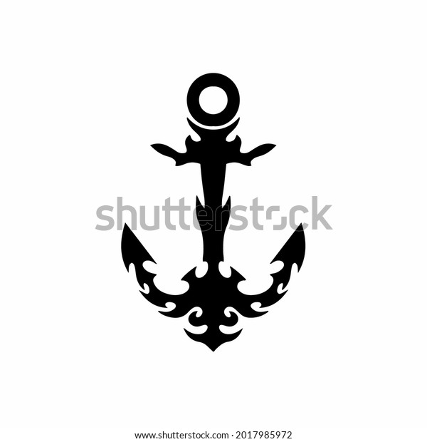 Tribal Anchor Logo Tattoo Design Stencil Stock Vector (Royalty Free ...