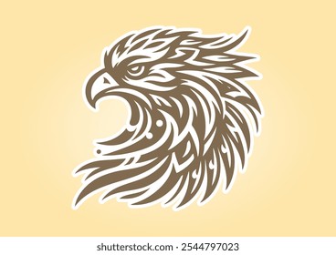 Tribal animal head of eagle vector illustrator design for tattoo