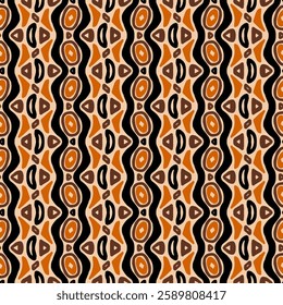 Tribal Animal Print (Cream, Orange, Brown, Black) - Repeating Vector Image; Easily Editable; Endless Design; Colorful lIlustration. Print for Gift Paper, Packaging, etc.