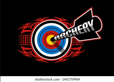 tribal archery team design with arrow and bullseye for school, college or league