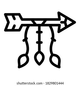 Tribal arrow amulet icon. Outline tribal arrow amulet vector icon for web design isolated on white background